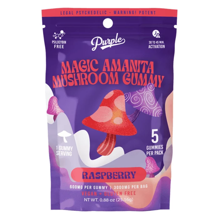 Purple Magic Amanita Muscaria Mushroom Gummies 3000mg - Raspberry