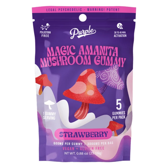 Purple Magic Amanita Muscaria Mushroom Gummies 3000mg - Strawberry