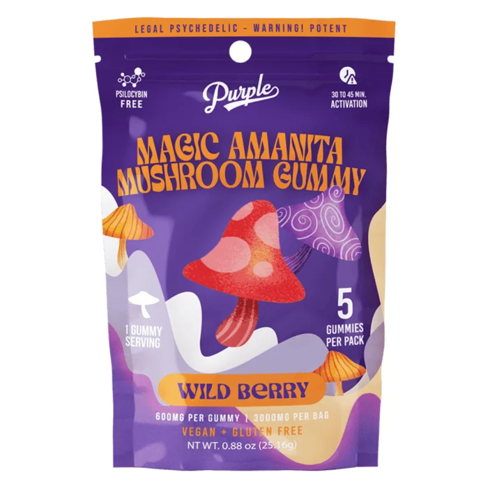 Purple Magic Amanita Muscaria Mushroom Gummies 3000mg - Wild Berry